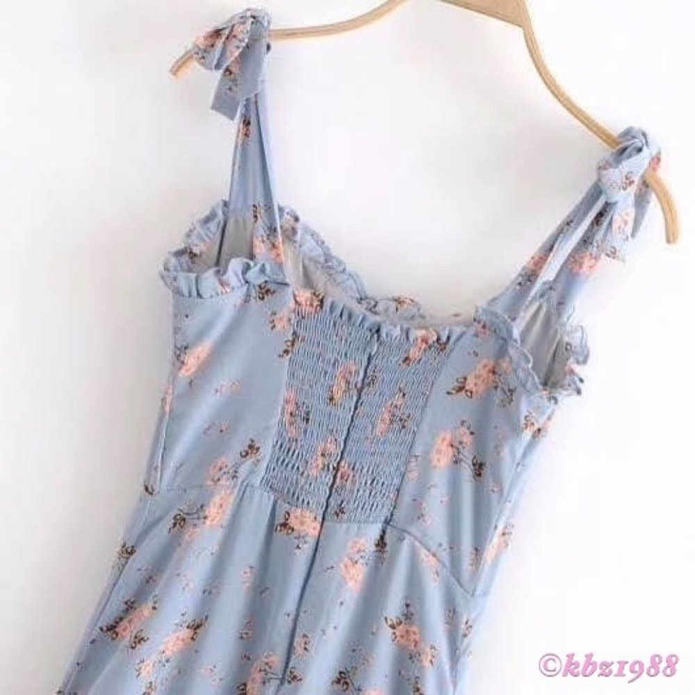 REFORMATION Nikita Blue Midi Dress Avignon Floral - Picture 7 of 16